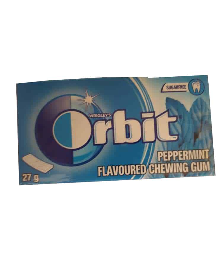 orbit peppermint chewing gum 27g